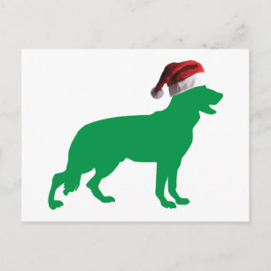 Christmas German Shepherd Holiday Postcard