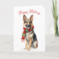 Christmas German Shepherd In Snowflakes