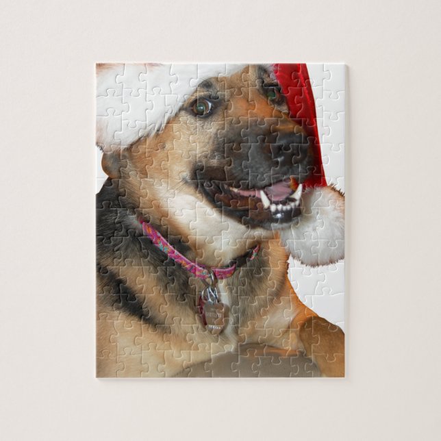Christmas German Shepherd Jigsaw Puzzle (Vertical)
