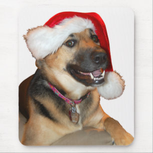Christmas German Shepherd Mouse Mat