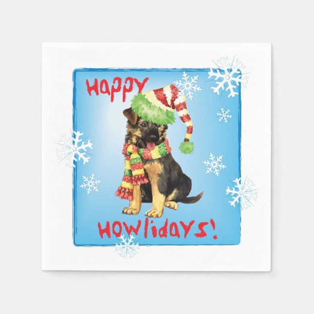Christmas German Shepherd Napkin (Front)