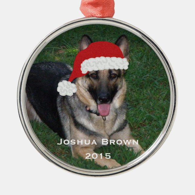 Christmas German Shepherd Ornament (Front)