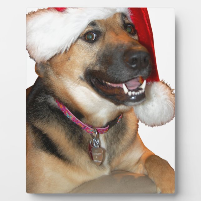 Christmas German Shepherd Plaque (Front)