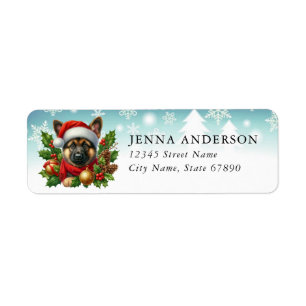 Christmas German Shepherd Return Address Labels