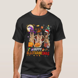 Christmas German Shepherd Santa Halloween Hallotha T-Shirt