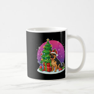 Christmas German Shepherd Santa Hat Xmas Men Women Coffee Mug