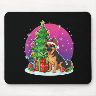 Christmas German Shepherd Santa Hat Xmas Men Women Mouse Mat