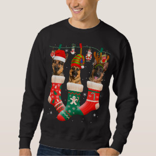 Christmas German Shepherd Sock Xmas Reindeer Santa Sweatshirt