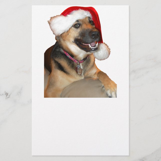 Christmas German Shepherd Stationery (Front)