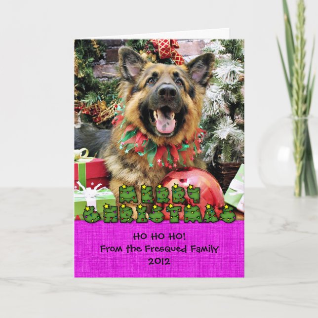 Christmas - German Shepherd - Thor Holiday Card (Front)