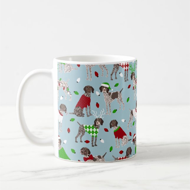 Christmas German Shorthaired Pointer Coffee Mug (Left)