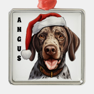 CHRISTMAS GERMAN SHORTHAIRED POINTER DOG METAL TREE DECORATION