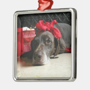 Christmas german shorthaired pointer metal tree decoration