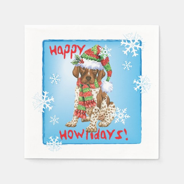 Christmas German Shorthaired Pointer Napkin (Front)