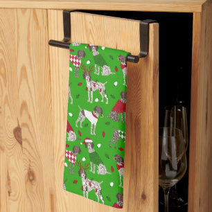 Christmas German Shorthaired Pointer Tea Towel