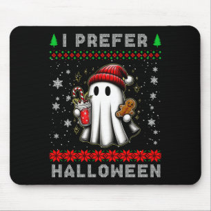 Christmas Ghost I Prefer Halloween Ugly Xmas Men W Mouse Mat