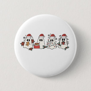 Christmas Ghost Spooky Holiday Halloween Christm 6 Cm Round Badge