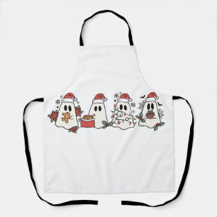 Christmas Ghost Spooky Holiday Halloween Christm Apron