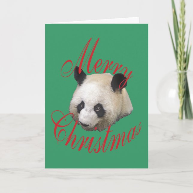 Christmas Giant Panda Holiday Card (Front)