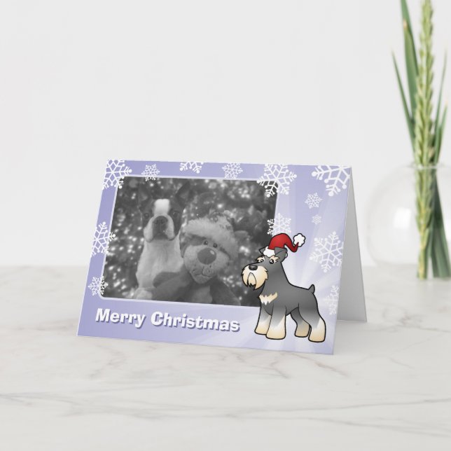 Christmas Giant/Standard/Miniature Schnauzer Holiday Card (Front)