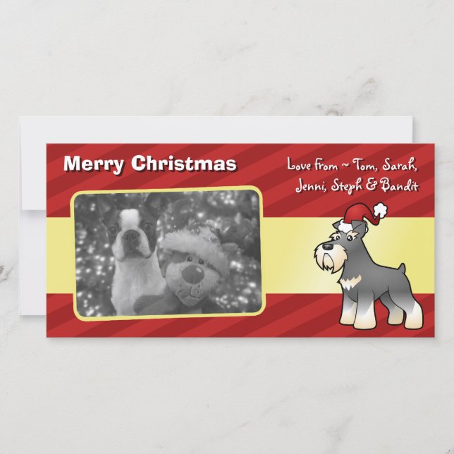 Christmas Giant/Standard/Miniature Schnauzer Holiday Card (Front)