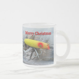 Christmas Gibbs Darter Vintage Saltwater Lure Frosted Glass Coffee Mug