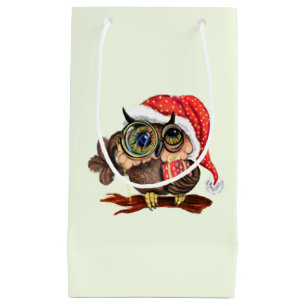 Christmas Gift Bag Baby Owl with Gifts