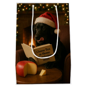 Christmas gift bag Christmas ft. a black labrador