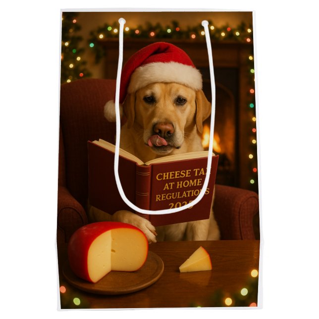 Christmas gift bag Christmas ft. a yellow labrador (Back)