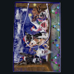 Christmas Gift Bag Funny Farm Animal Party<br><div class="desc">Christmas Gift Bags with Happy Farm Animal Party MIGNED Painting - Customizable</div>