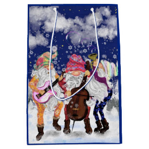 Christmas Gift Bag Happy Gnome Music Band