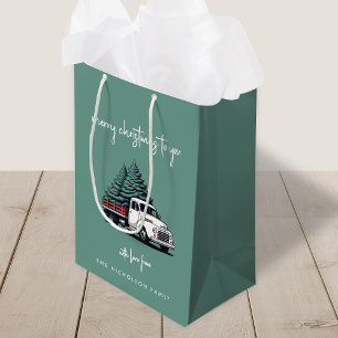 Christmas Gift Bag Truck Holiday Present Bags