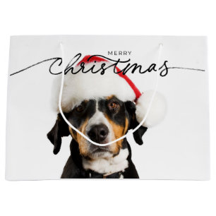 CHRISTMAS GIFT BAG WITH BROWN DOG