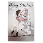 Christmas Gift Bag with Fashion Illustration.