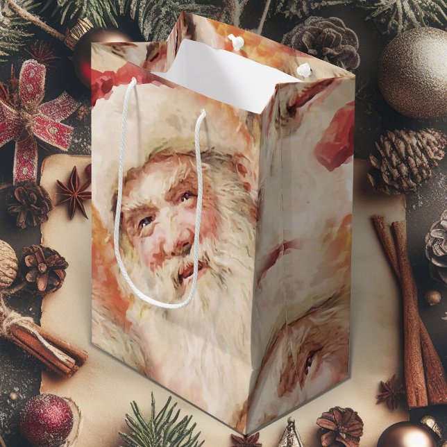 Christmas Gift Bag With Vintage Santa Claus (vintage Santa Claus Christmas gift bag)