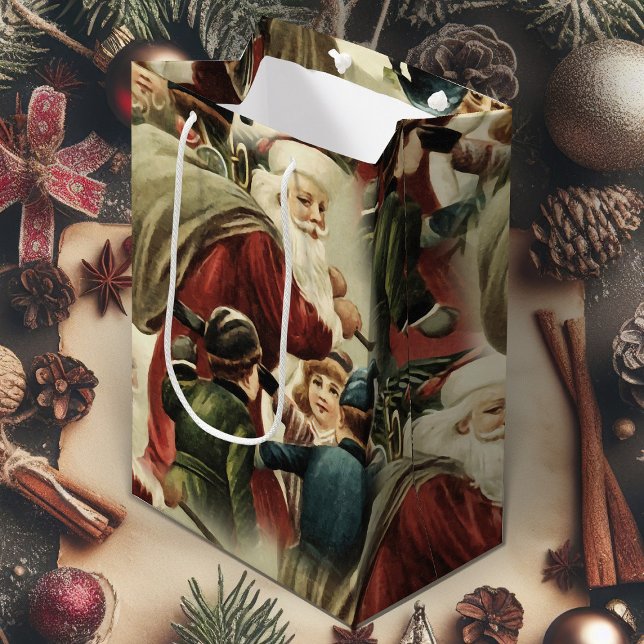 Christmas Gift Bag With Vintage Santa Claus (vintage Santa Claus Christmas gift bag)