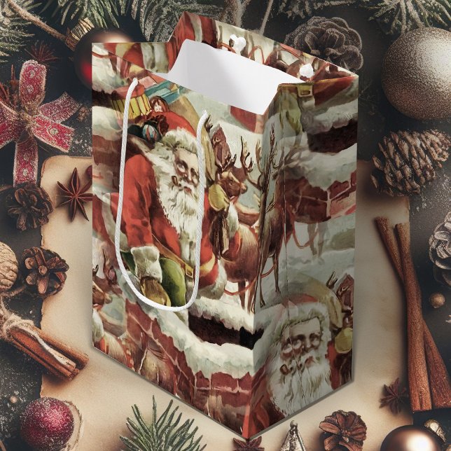 Christmas Gift Bag With Vintage Santa Claus (vintage Santa Claus Christmas gift bag)