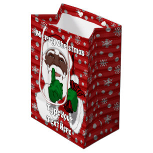 Christmas Gift Bags African American Santa Bags