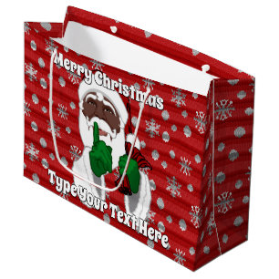 Christmas Gift Bags African American Santa Bags