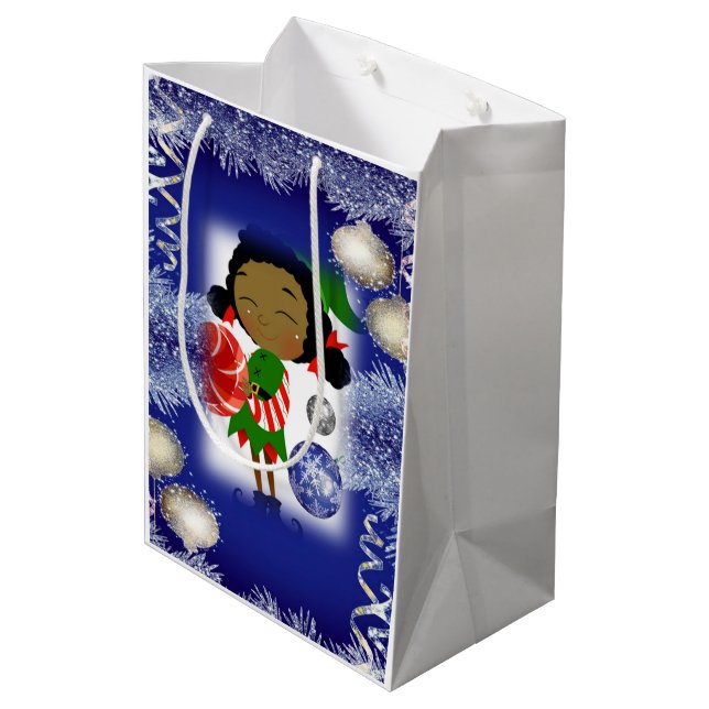 Christmas Gift Bags African Elf (Back Angled)
