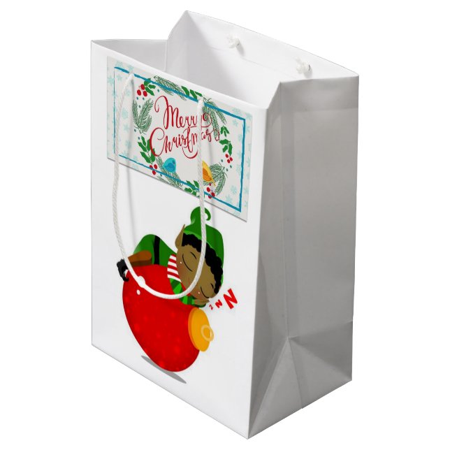 Christmas Gift Bags African Elf (Back Angled)