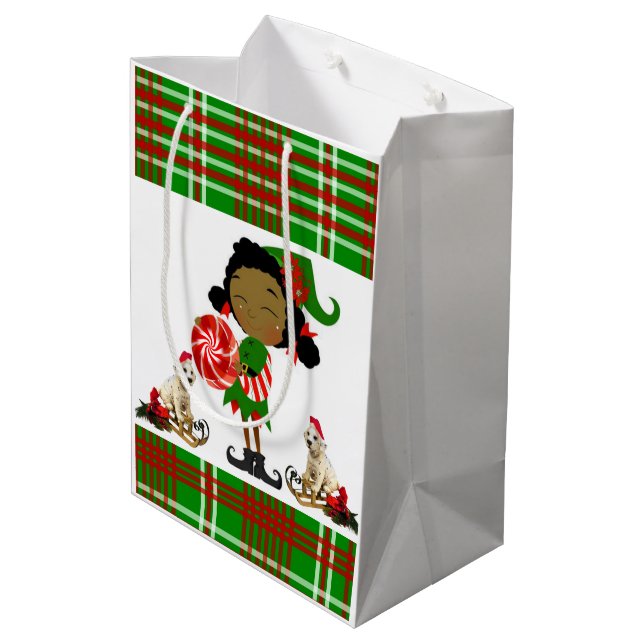Christmas Gift Bags African Elf (Back Angled)