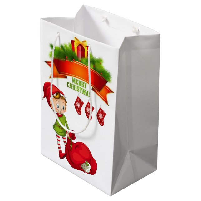 Christmas Gift Bags Elf (Back Angled)