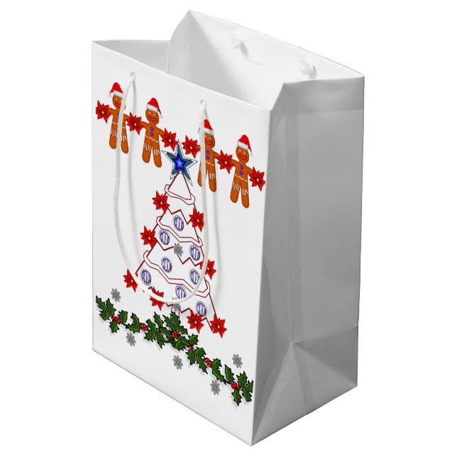 Christmas Gift Bags Gingerbread man (Back Angled)