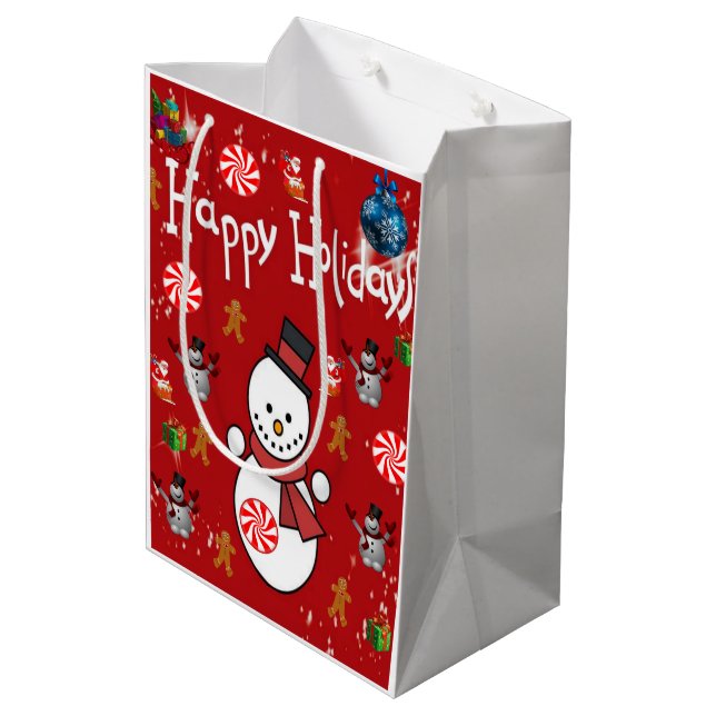 Christmas Gift Bags Happy Holidays (Back Angled)