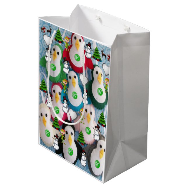 Christmas Gift Bags Penguin (Back Angled)