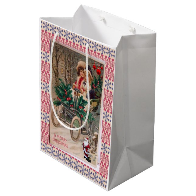 Christmas Gift Bags Vintage (Back Angled)