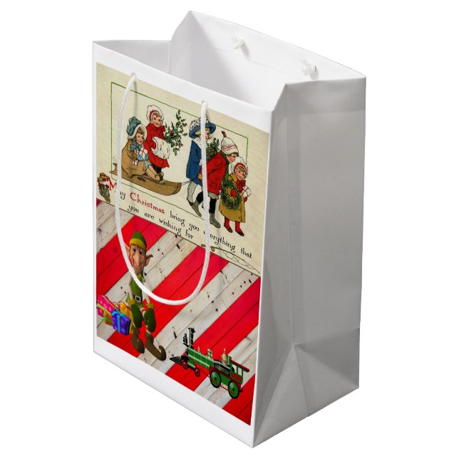 Christmas Gift Bags Vintage (Back Angled)