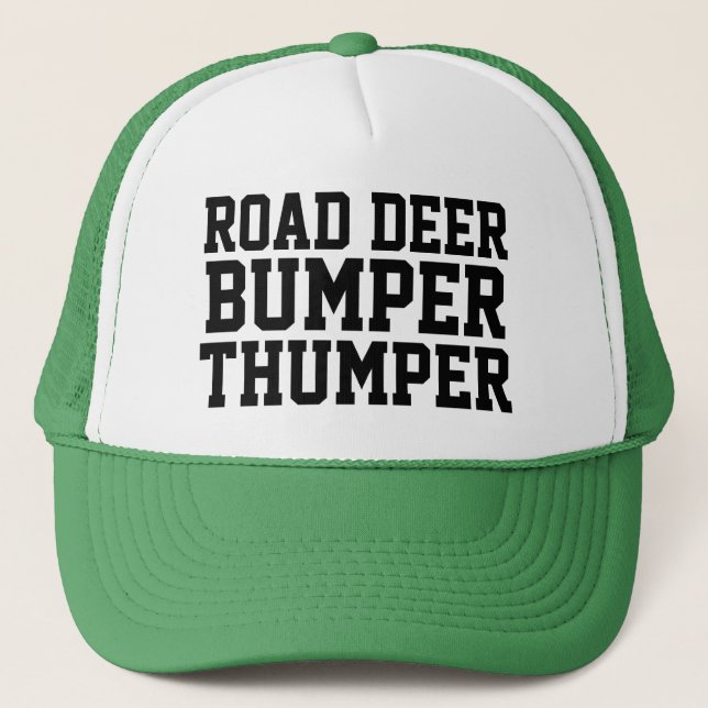 CHRISTMAS Gift Baseball ROAD DEER BUMPER THUMPER Trucker Hat (Front)