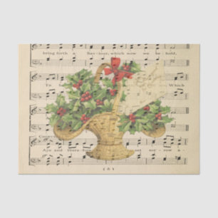 Christmas Gift Basket Music Sheet Decoupage